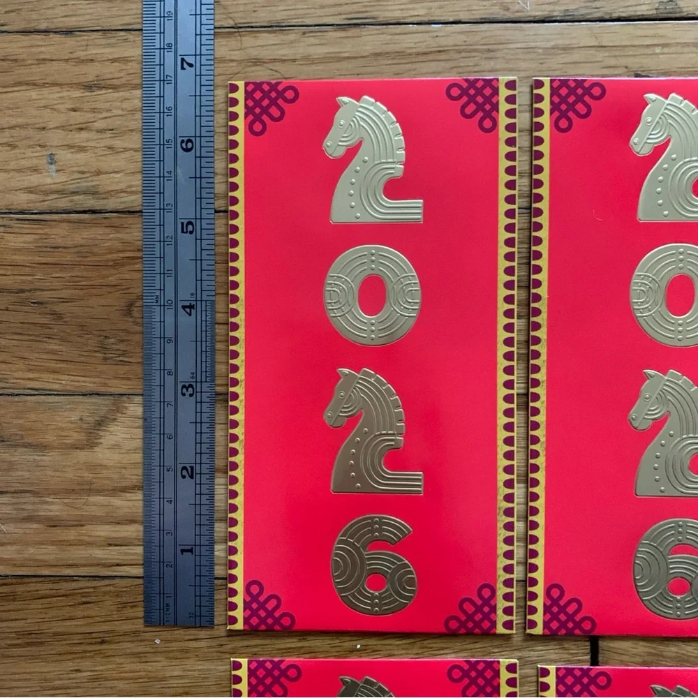 Chinese Lunar New Year Gold & Red Envelopes 6pcs